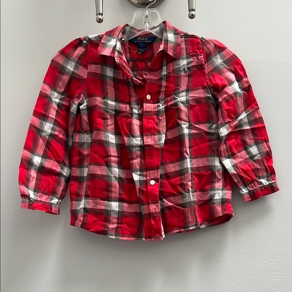 Polo by Ralph Lauren Red and White Button Down Shirt - Picture 1 of 4